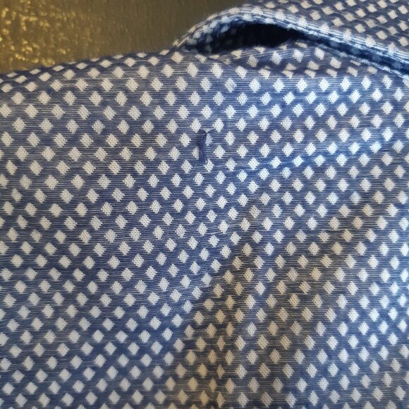 ⚡️BUY 3 for $55⚡️ Bruun & Stengade SZ 16 Slim Fit Blue & White Men's Shirt - Picture 9 of 13